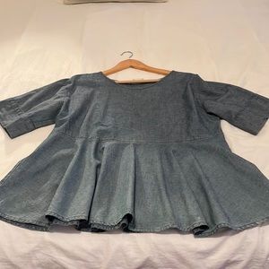AG DENIM PEPLUM BLOUSE